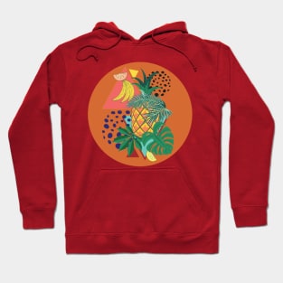 Abstract pineapple with exotic leaves Hoodie